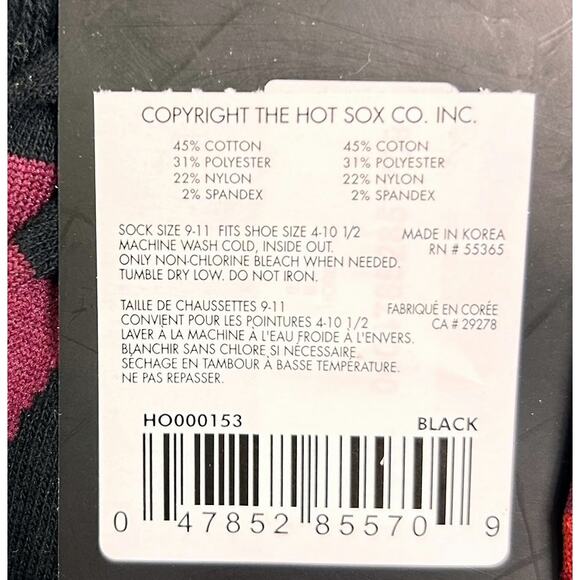Hot Sox 2 Pair Womens Cupcake and Wine Socks Black Multi Size 9-11 NWT - Picture 4 of 4